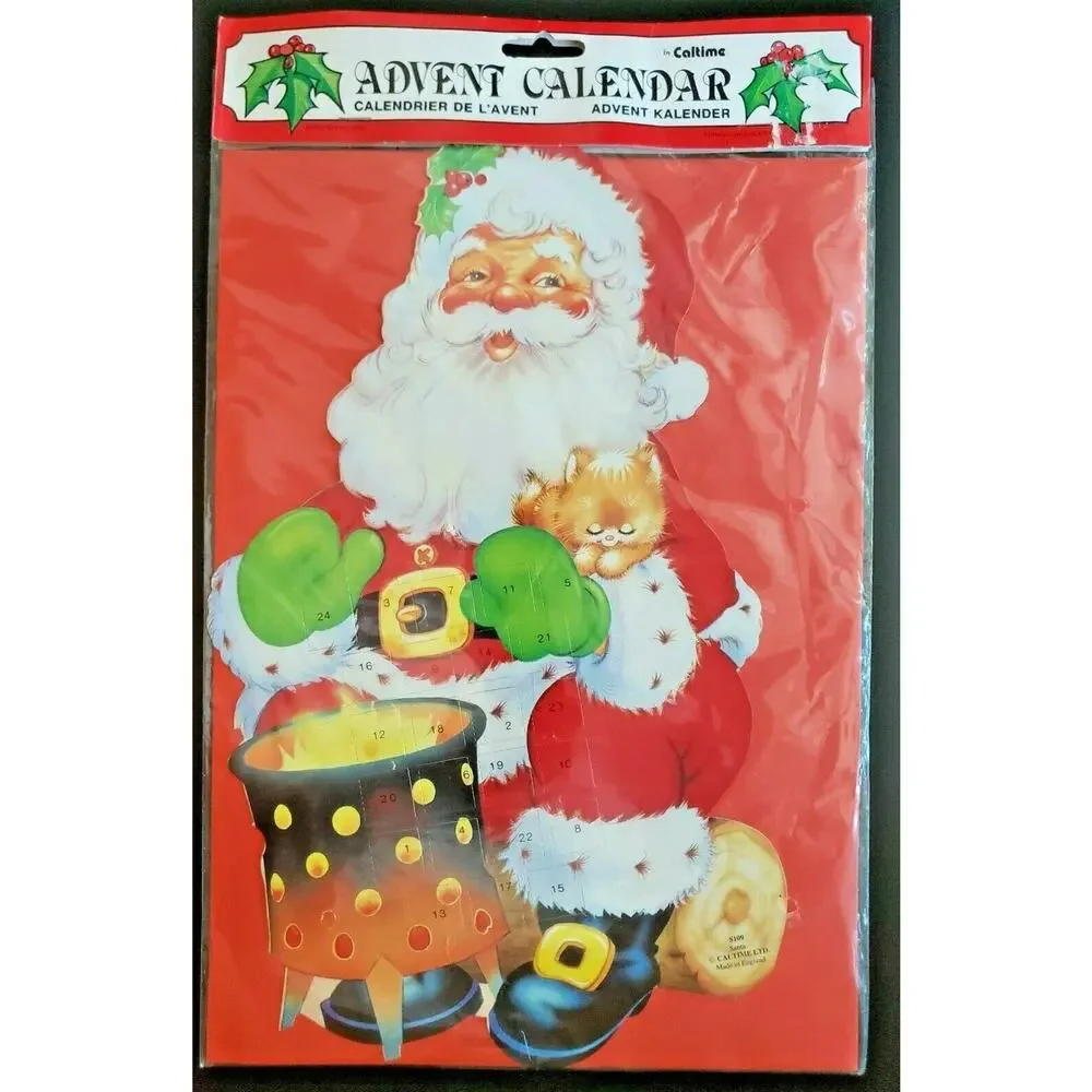 Vintage Caltime Advent Calendar Santa 24 Christmas New Sealed England U157
